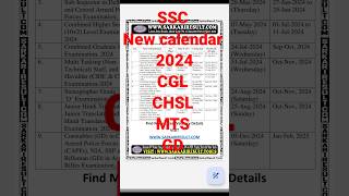 SSC New calendar released 2024 [upl. by Enidaj]