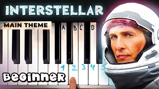 Interstellar  SUPER EASY Piano Tutorial for beginner [upl. by Jacobba]