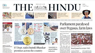 23 July 2021  The Hindu Newspaper Today  The Hindu Editorial Analysis  Current Affairs Today [upl. by Gerstner]