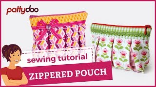 zippered pouch sewing video tutorial by pattydoo [upl. by Yonah968]