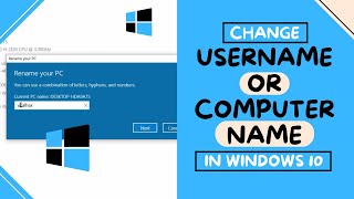 How to Change Username in Windows 10  Change Computer Name [upl. by Zetrok861]