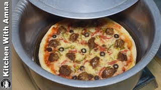 Beef Tikka Pizza Recipe Without Oven  Quick and Easy Pizza Recipe  Kitchen With Amna [upl. by Tomasz]