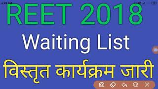 Reet 2018 Waiting list Lastest News विस्तृत कार्यक्रम [upl. by Ecnarret]