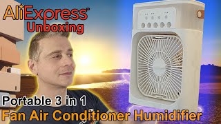 AliExpress Portable Fan Air Conditioners spray USB unboxing amp mini review [upl. by Isaacson]