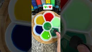 Green Color Mixing With 6 Other Colors colormixing colorfulmixing colormixingmagic paintmixing [upl. by Enamrej712]