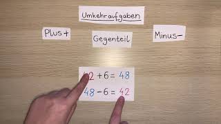 Umkehraufgaben einfach erklärt mit Beispielen  Plus und Minus rechnen  Lernvideo Grundschule [upl. by Thomey795]