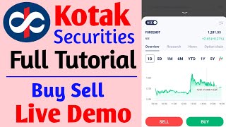 Kotak Securities Trading Tutorial for BEGINNERS  Buy amp Sell  Kotak Stock Trading App Live Demo [upl. by Kathi822]