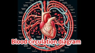 Blood circulation diagram Heart lungs oxygen carbon dioxide [upl. by Teillo]