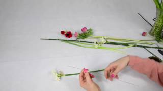 Ikebana Tips by Junko 15 double fun with wires [upl. by Klecka645]