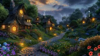 Hobbit Village Ambience🌙Night Time In The Shire Magical Forest Music amp Calming Nature Sounds [upl. by Raman53]