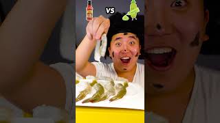 Chili sauce vs Wasabi sauce Emoji food Challenge  Raw shrimp Mukbang Funny Video shorts [upl. by Dona590]