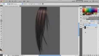 Painting Hair Photoshop Demo [upl. by Arukas]