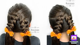 💕🐰Easy amp Fast Pigtails with No Parting Hair Tutorial🐰💕 viral pigtails hair [upl. by Ingrid]