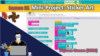 EP11 lesson 11 MiniProject Sticker Art  สอน codeorg  Express Course 2021 [upl. by Hayley]