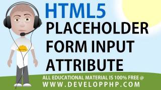 HTML 5 tutorial Form Input placeholder Attribute Example [upl. by Hughes]