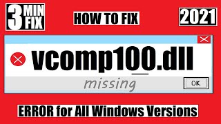 VCOMP100dll was not found ✅How to Fix VCOMP100 is Missing from computer Error💻Windows 10\7 3264Bit [upl. by Accebar]