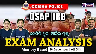 OSAP IRB Exam analysis in Odia 10 Dec All Shift  OSAP IRB Answer Key  Pyramid Classes [upl. by Lewanna]