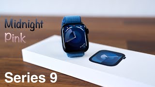 Apple Watch Series 9 Midnight and Pink Aluminum Unboxing [upl. by Enialed164]