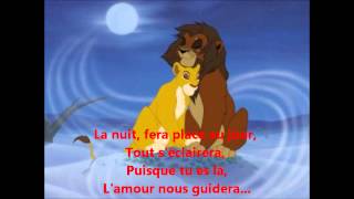 Le Roi Lion  LAmour nous Guidera  Paroles [upl. by Carmel767]