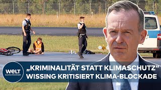 KLIMABLOCKADE AN FLUGHÄFEN Volker Wissing fordert neue Konzepte für Sicherheit I WELT Interview [upl. by Eannej23]