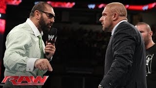 Batista quits WWE Raw June 2 2014 [upl. by Ravilob]