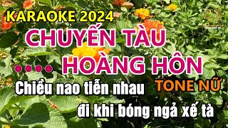 Karaoke Chuyến Tàu Hoàng Hôn Tone Nữ  Sinh Nguyễn Karaoke [upl. by Tshombe]