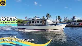 BOATS at Boynton Beach Florida video 300 florida boat vlog mannymoto1 [upl. by Kotta632]