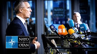 NATO Secretary General  Doorstep statement at Defence Ministers Meeting 15 FEB 2024 [upl. by Eceinehs]