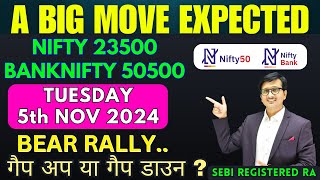 Nifty Prediction and Bank Nifty Analysis for TUESDAY 5 NOVEMBER 2024  Nifty Bank nifty Tomorrow [upl. by Keldon]