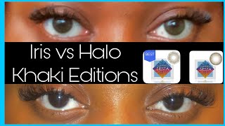 NATURAL COLOR CONTACTS FOR DARK EYESSIESTA CRYSTAL IRIS KHAKI VS SIESTA CRYSTAL HALO KHAKCLshop [upl. by Anoniw]