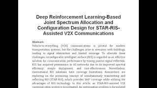 Deep Reinforcement Learning Based Joint Spectrum Allocation and Configuration Design for STAR RIS As [upl. by Noit]