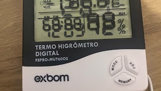 Termo HigrÃ´metro Digital Exbom como configurar [upl. by Adnert]