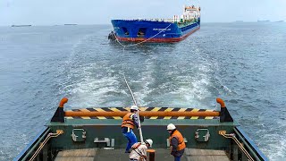 A Day in the Life of a Tiny But Powerful Tugboat Towing Gigantic Ships at Sea [upl. by Margery]