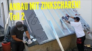 Dachdecker  Anbau mit Zinkscharen verkleiden Teil 2 Rheinzink  zinc sheet metal work part 2 [upl. by Cerelly886]