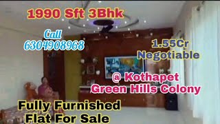 1990 Sft 3Bhk Luxurious East Face Flat For Sale Green Hills Colony 📞 6304908968 [upl. by Dalury]