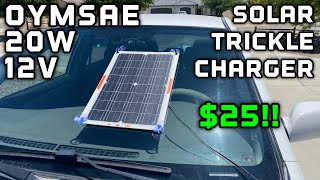 OYMSAE 20 W Portable Solar Panel Battery Trickle Charger to Keep your car battery Charged Up [upl. by Vernor710]