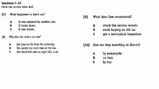 Buying a Used Car Contact Details Listening Test [upl. by Einnim]