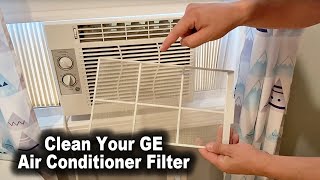 How to Clean GE Air Conditioner Filter Model AEL05LXL1 5000 BTU [upl. by Constantin]