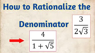 How to Rationalise the Denominator  Rationalisation  Class 9 Maths  Number System  CBSE [upl. by Mosra]