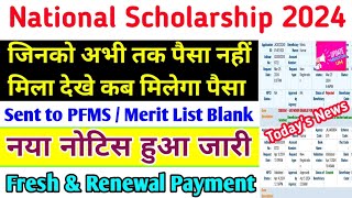 National Scholarship 202324 Kab Milega  Nsp Sent to PFMS  Nsp Dbfl Adhar Not Seeded ऐसे ठीक करें [upl. by Neroled]