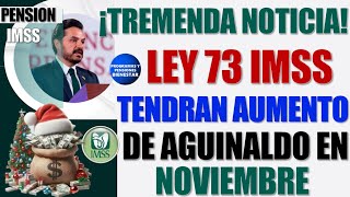 🤑💵Notición para ti🎉LEY 73 DEL IMSS tendrán aumento en pago de aguinaldo 2024 en este noviembre [upl. by Nomrej701]