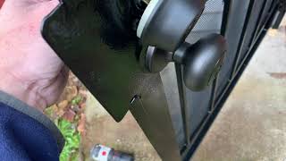 Kwikset Brand Dead Bolt Installation on Gate House Metal Security Door Tutorial Kwikset Dead Bolt [upl. by Aelhsa337]