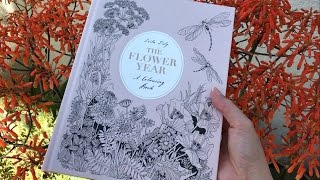 Flip Through The Flower Year Coloring Book by Leila Duly [upl. by Raouf329]