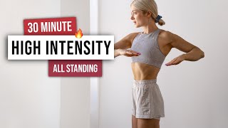 30 MIN CARDIO HIIT Workout  ALL STANDING  No Equipment No Repeat Hight Intensity Home Workout [upl. by Bridie]