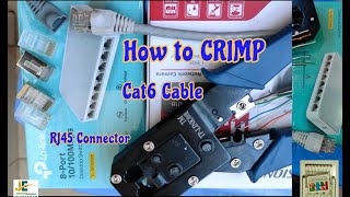 How to Crimp RJ45 Connector Cat6 Ethernet Cable crimping ethernet networking [upl. by Eintroc]