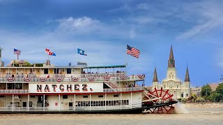 New Orleans steamboat NATCHEZ Cruise on the Mississippi River Louisiana USA subscribe [upl. by Aleet349]