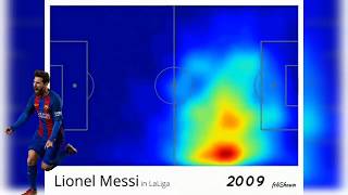 Messi Heat Map Throught out his Barcelona CareerGOAT MESSIFrom Prodigy to Legend [upl. by Gert]