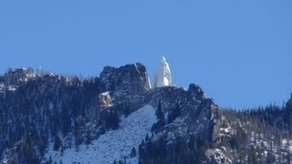 Our Lady of the Rockies Berkeley Pit Copper Mining Site Butte Montana Virgin Mary Statue [upl. by Ingvar]