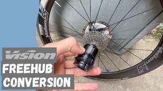 Sram XDR to Shimano HG Freehub Conversion on Vision 55 [upl. by Arrehs476]