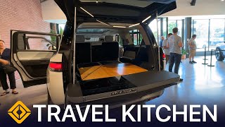 New Rivian Travel Kitchen First Look for R1T R1S R2 R3 amp R3X [upl. by Knute]